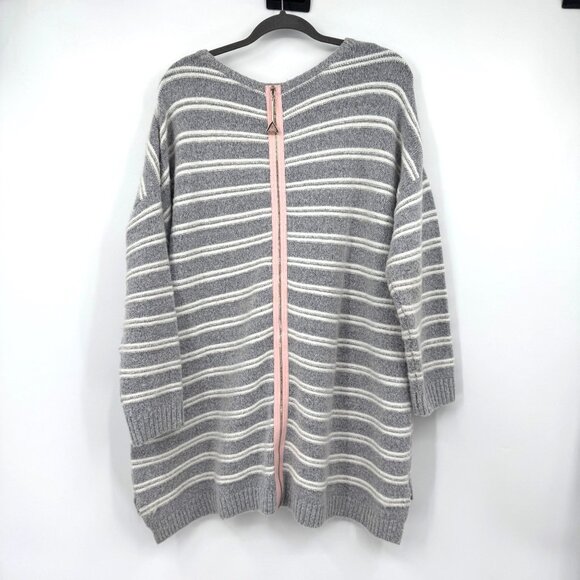 Soft Surroundings Margulies Sweater Zip Back Tunic Sweater Woman’s size XL gray - Picture 6 of 10